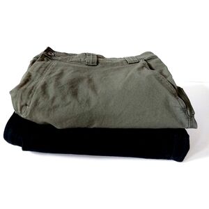 Set Of 2 Duluth Flex Fire Hose Cargo Shorts Size 44 Relaxed Black & Green #36333
